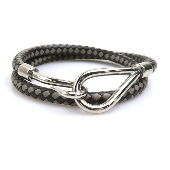 Hermes Hermès Jumbo Leather Choker Necklace in Black, Gray, and Silver for Wo... - Picture 1 of 5